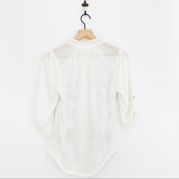 Anthropologie Tiny Embroidered Button Down Henley - Picture 4 of 8